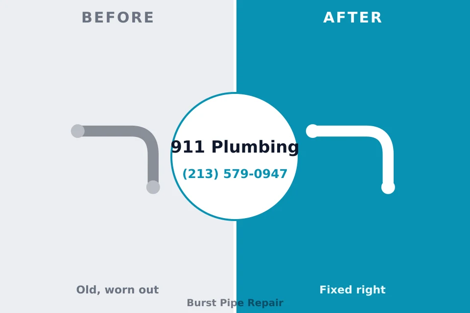 Before and after: plumbing repair Laurens, IA